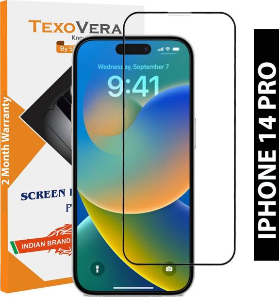 TexoVera Edge To Edge Tempered Glass for Apple Iphone 14 Pro
