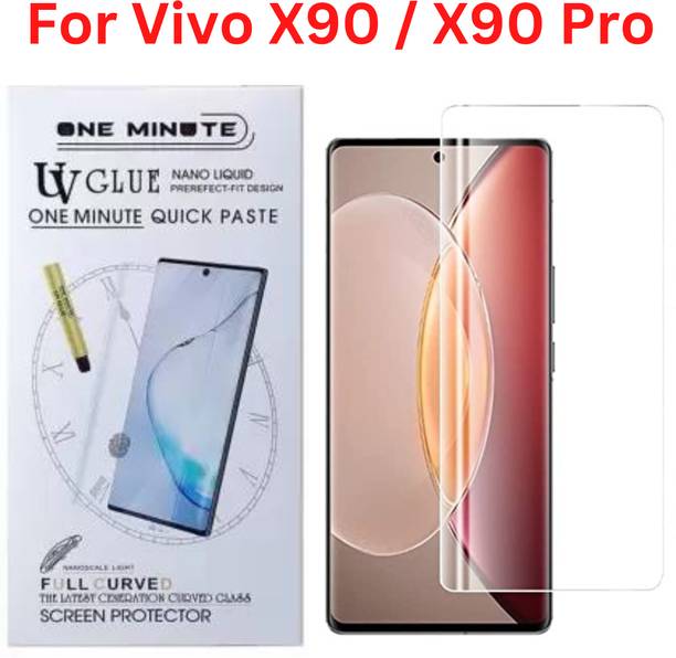 GadgetM Edge To Edge Tempered Glass for Vivo X90 / Vivo X90 Pro ( Primium Quality UV Glass )