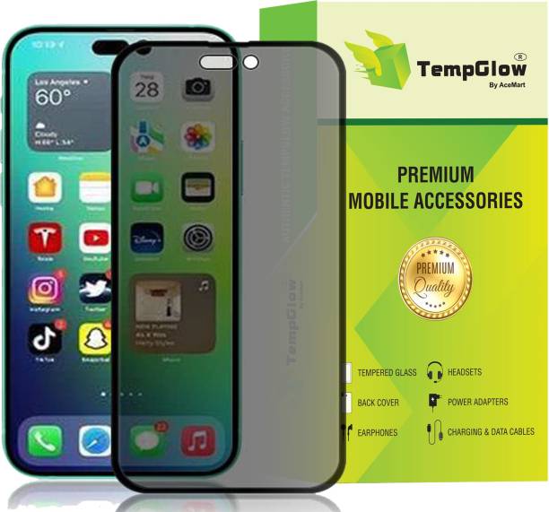 TempGlow Edge To Edge Tempered Glass for iPhone 14 Pro Max Privacy