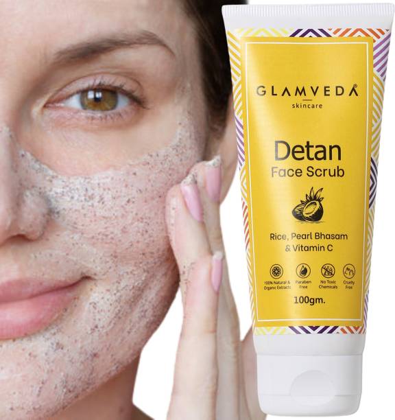 GLAMVEDA Detan Face Scrub | Reduces Sun Tan , Hyperpigmentation & Dark Spots  Scrub