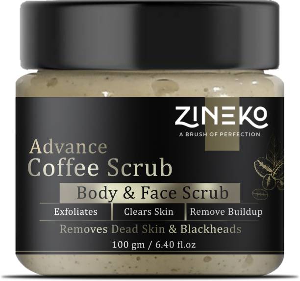 zineko Coffee Body Scrub for Tan Removal & Soft-Smooth Skin - 100% Natural  Scrub