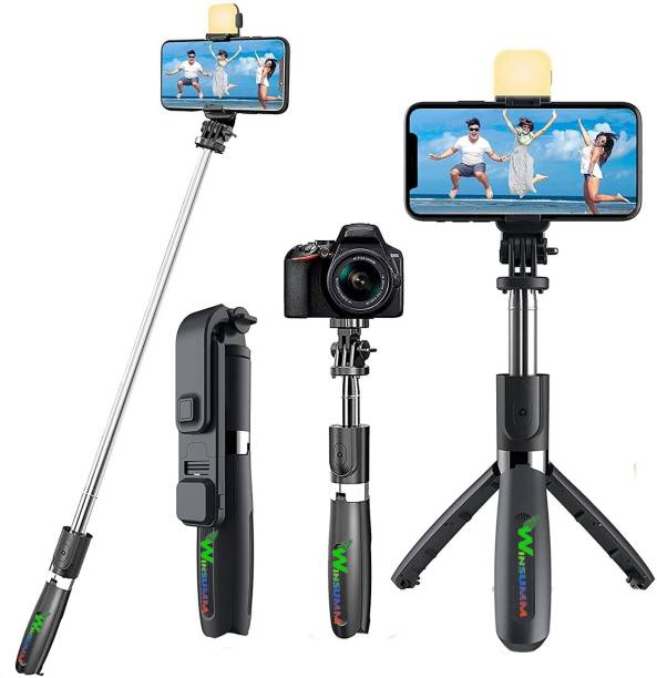 Winsumm R1s Bluetooth Selfie Sticks with Remote and Selfie Light, 3-in-1 Multifunctional Selfie Stick Tripod Stand Bluetooth Selfie Stick