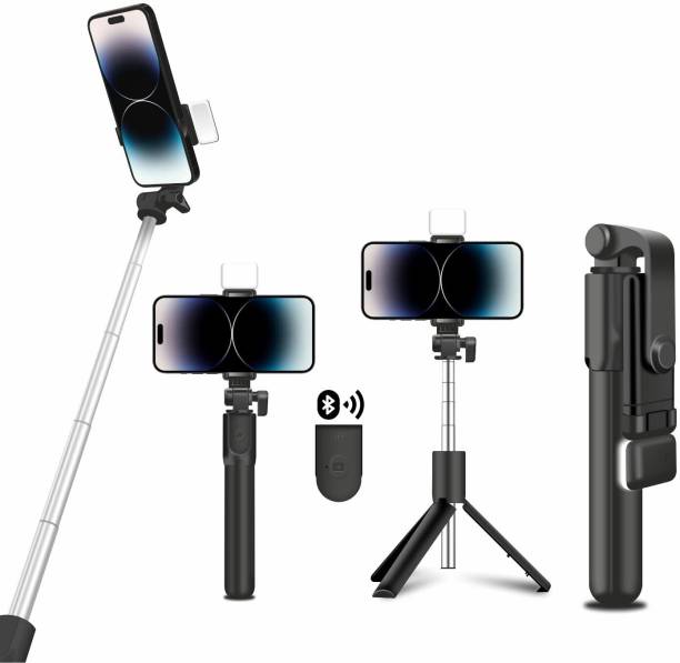 ZUVUZU Extendable Selfie Sticks with Wireless Remote and Tripod Stand, 3-in-1 Multi-Functional Selfie Stick with Tripod Stand Compatible with All Smartphone-iPhone and Mobile Bluetooth Selfie Stick