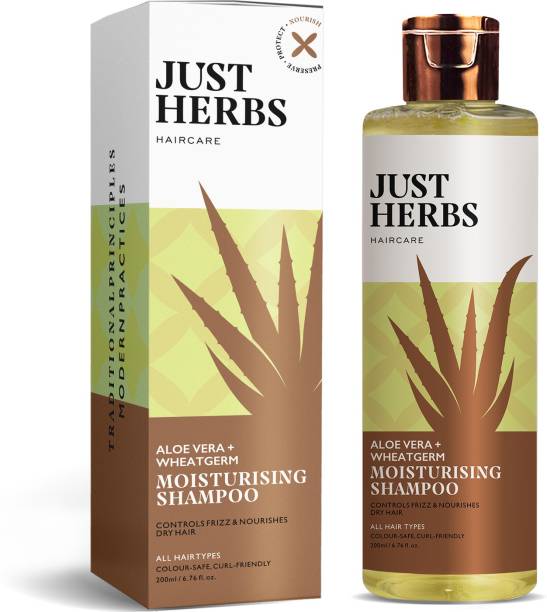 Just Herbs Silky Strength Anti Dandruff shampoo with Aloe vera, Wheatgerm for Damaged hair