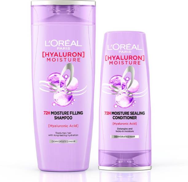 L'Oréal Paris Hyaluron Moisture - Aishwarya & Aditi's 72H Hydrated Hair Combo, (340 + 180 ml)