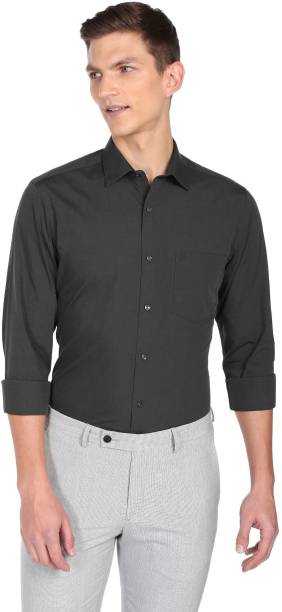 Men Slim Fit Solid Cut Away Collar Formal Shirt Price in India