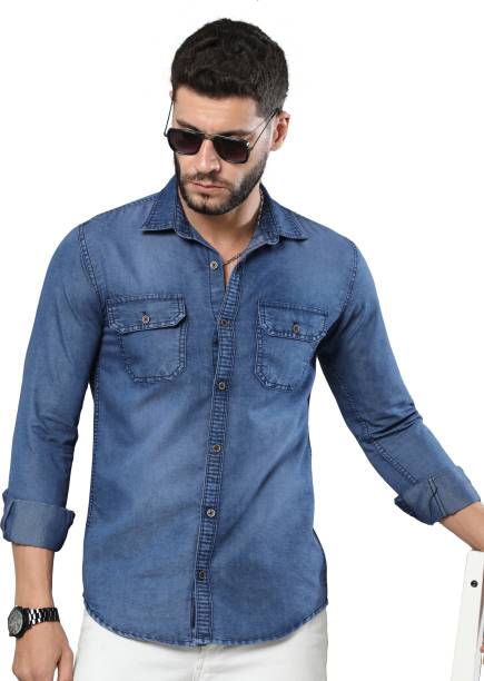 Men Regular Fit Washed Casual Shirt Price in India