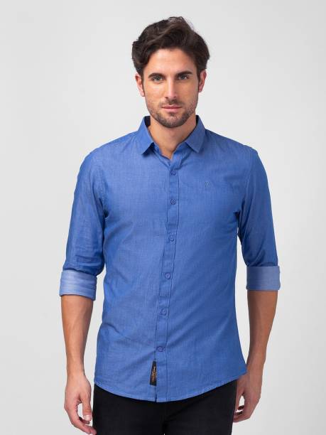 Men Slim Fit Solid Casual Shirt Price in India