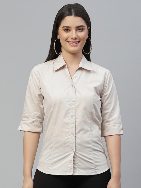 NoName Shirt discount 64% Beige M WOMEN FASHION Shirts & T-shirts Shirt Print 