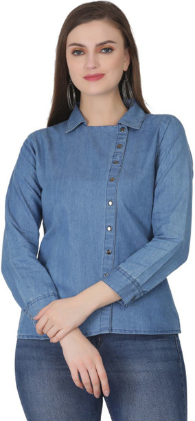 Denim shirts for womens flipkart clearance