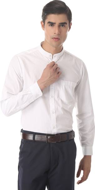 Kavyanka Men Solid Formal White Shirt