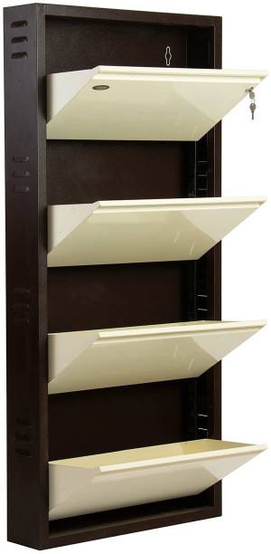 Equal 4 Drawers Shoe Storage Cabinet - Wall Mounted & No-Assembly Metal Shoe Cabinet Metal Shoe Rack