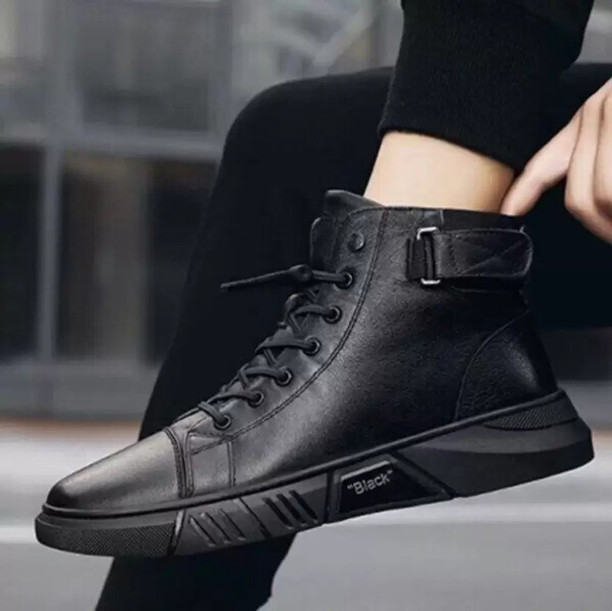 mens black casual boots
