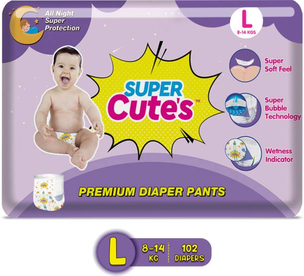 Super Cute's Wonder Pullups Diaper Pants with Wetness Indicator & Leak Lock Technology - L