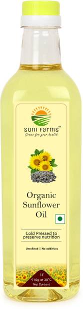 Soni Farms ORGANIC SUNFLOWER OIL | COLD PRESSED - 1 LTR Sunflower Oil PET Bottle