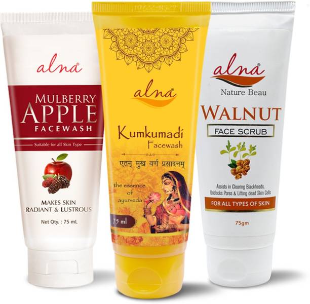 ALNA Mulberry Apple + Kumkumadi + Walnut Scrub |For Clear & Glowing Skin| Face Wash
