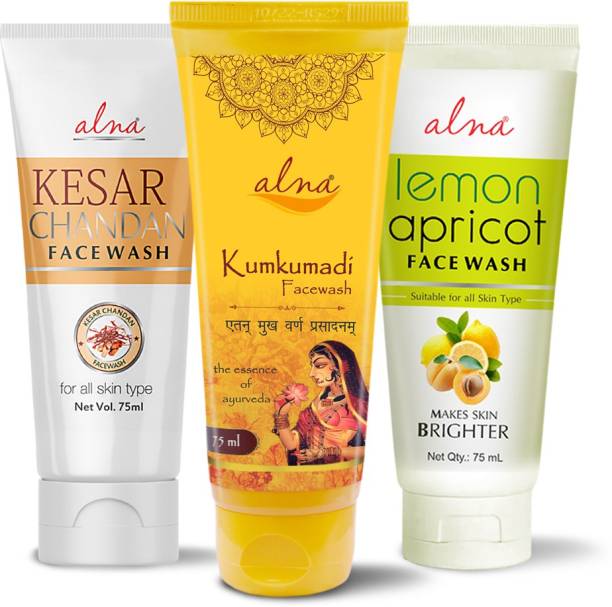 ALNA Kesar Chandan + Kumkumadi + Lemon Apricot |For Clear & Glowing Skin| Face Wash