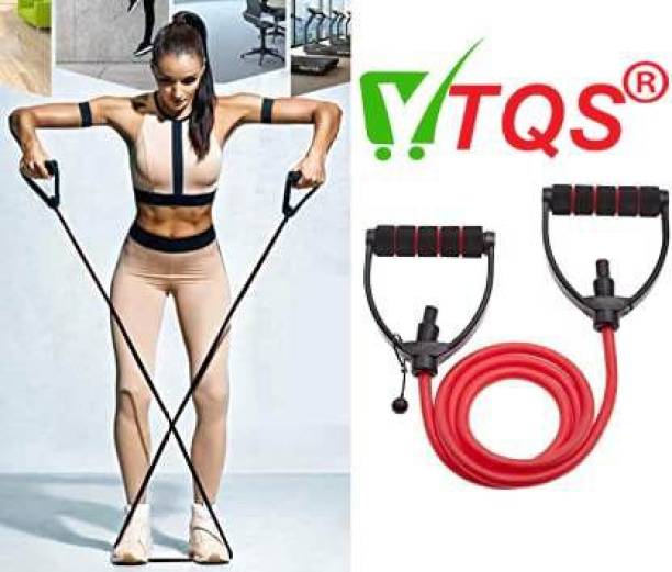 TQS Toning tube single tube ab exerciser plastic handle chest body stretching rope Resistance Band