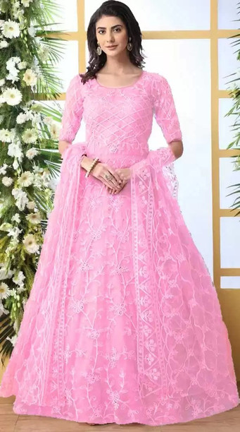 pink long gown dress