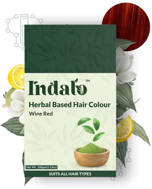 Indalo Herbal Based Hair Colour with Amla, Henna and Brahmi, Long Lasting Hair - 100gm , Wine Red