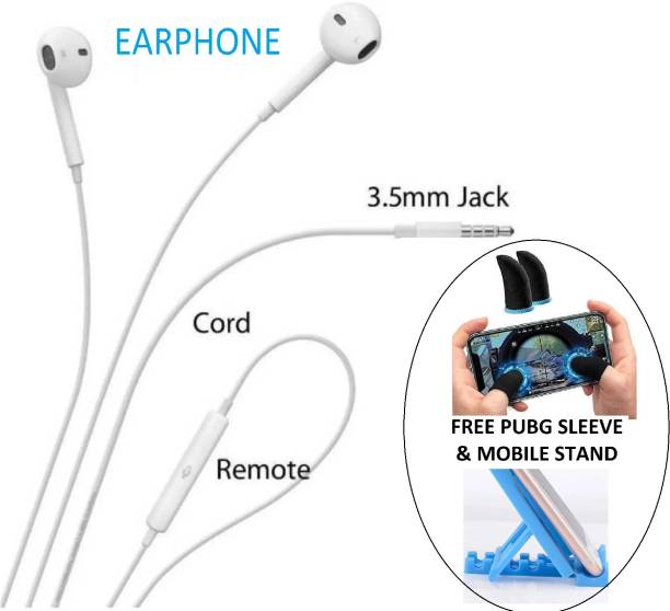 Anekart WIRED EARPHONES COMPATABLE FOR ALL MOBILE PHONES, 3.5MM(GIFT PUBG SLEEVE,STAND) Wired Headset