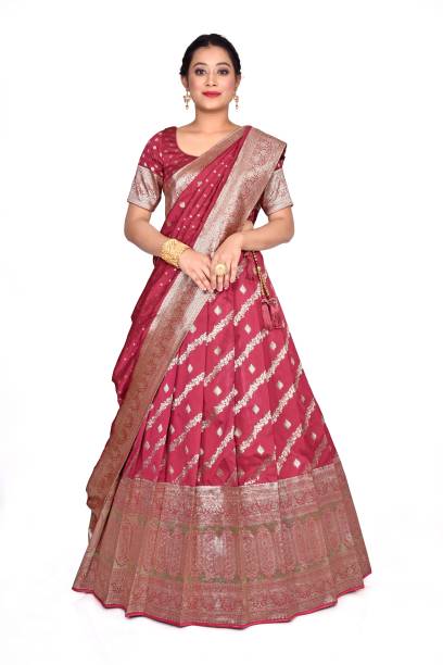 Embellished, Leheriya Semi Stitched Lehenga Choli Price in India