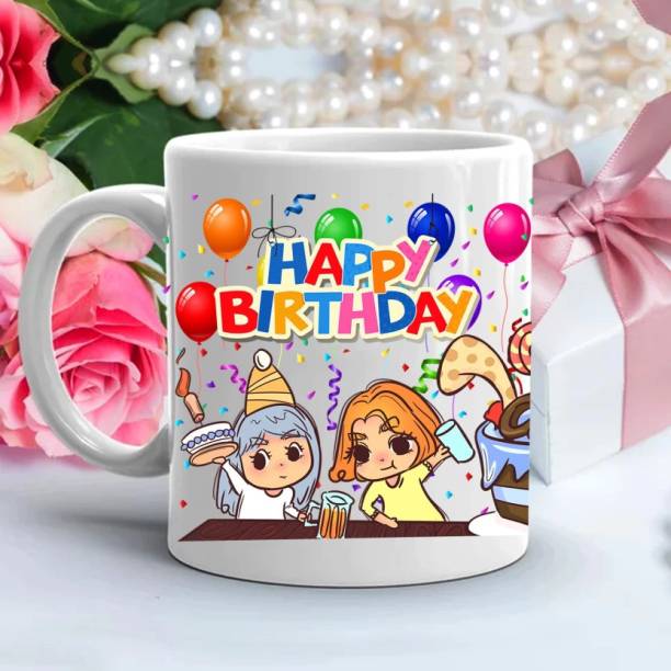 AVNAM Happy Birthday with Birthday Party Print Gift for Boy/Girls | Friends Ceramic Coffee Mug