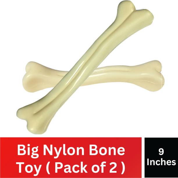 jazzyhood Chew Nylon Big Bone Toy Combo for Dogs and Puppies, Pack of 2 Nylon Bone For Dog Nylon Bone, Training Aid, Tough Toy For Dog & Cat