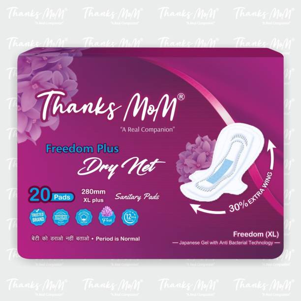 Thanks mom Freedom plus dry soft extra large 280mm (combo of 20x1) 20pads count Sanitary Pad