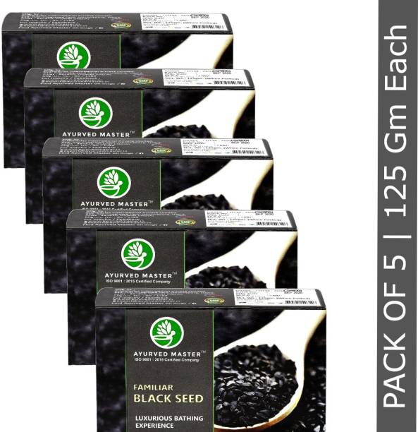 AYURVED MASTER Activated Black Seed Beauty Bath Soap for Acne and Dark Spots | 125gmX5