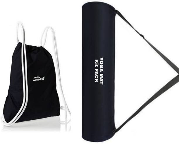 New smart Yoga mat cover/Yoga mat bag with Black Backpack/Drawstring bag for Men & Women Black 2 mm Yoga Mat