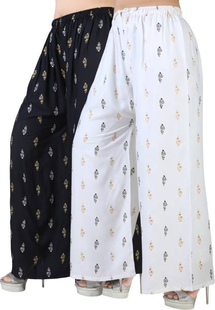 AREEBA COLLECTION Relaxed Women Black, White Trousers