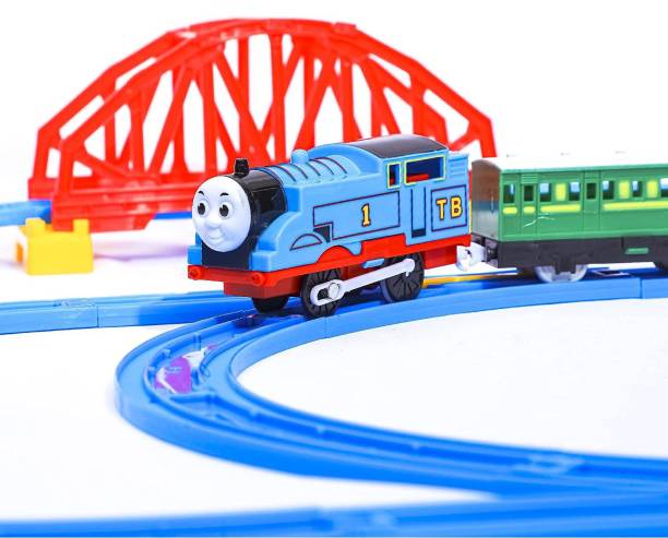 J K INTERNATIONAL Battery Operated Train Toy Track Set for Kids with Sound & Flashing Light