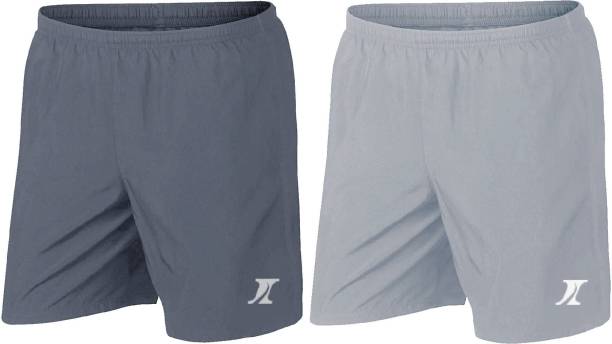 INDICLUB Solid Men Dark Grey, Grey Regular Shorts, Sports Shorts, Night Shorts, Running Shorts