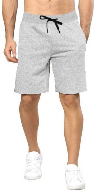TRIPR Solid Men Grey Regular Shorts