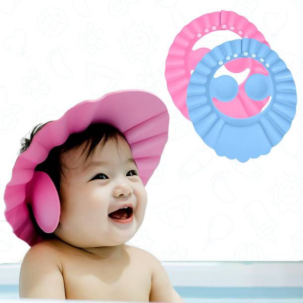Baby Shower Caps Kids Hair Washing Shield Adjustable Crown Shampoo Bath
