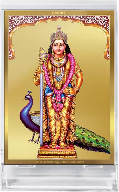 DIVINITI Diviniti Lord Murugan God Idol Photo Frame for Car Dashboard, Table Décor Decorative Showpiece  -  11 cm