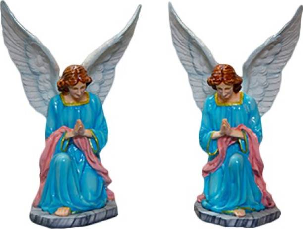 CSW 18 Inch Sitting Praying Angel Pair Christian statue Gifts home decor god idol Decorative Showpiece  -  40 cm