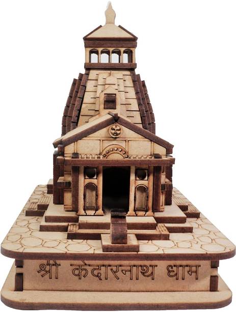 A & S VENTURES Mahadev Kedarnath Temple The Place of Light in Small Wood Miniature Decorative Showpiece  -  9 cm