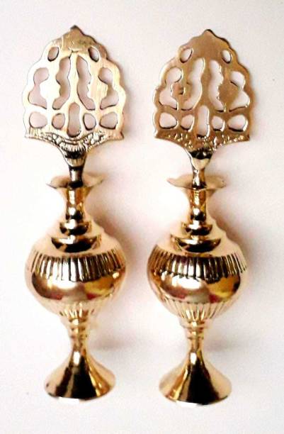 R K Exports Brass Surmedaani Decorative Showpiece  -  13.5 cm