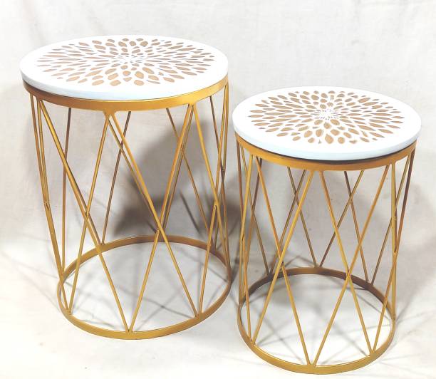 Hennings Perkle White&Gold Nesting Table Metal Side Table