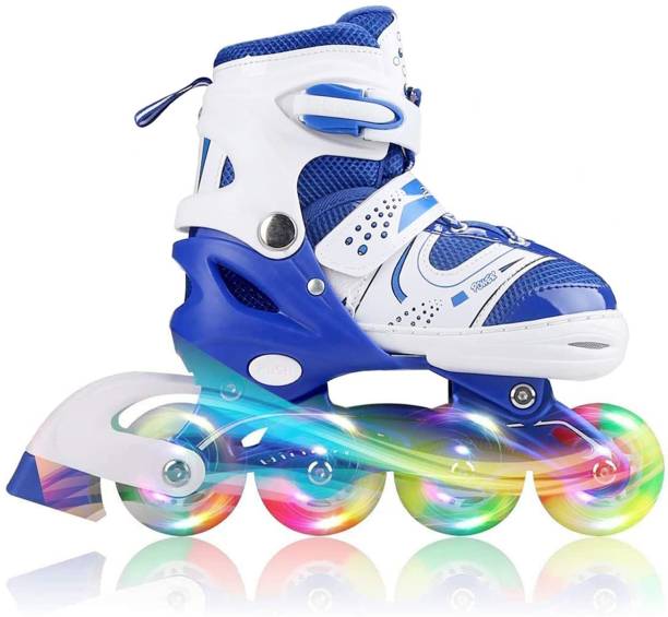 lucario Roller Skates Adjustable for Kids, with Front Wheel Light up In-line Skates - Size (39 to 43) UK