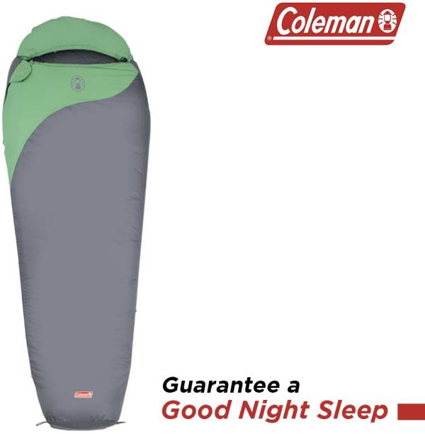 Coleman Biker 2 Season Lightweight Sleeping Bag, Temperature -2C to +14C, 990 g (Grey, Green)