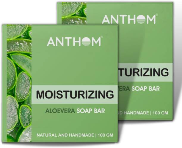 ANTHOM Moisturizing Aloevera Soap Bar | Handmade |100% Vegan | Paraben Free | 2x100gm
