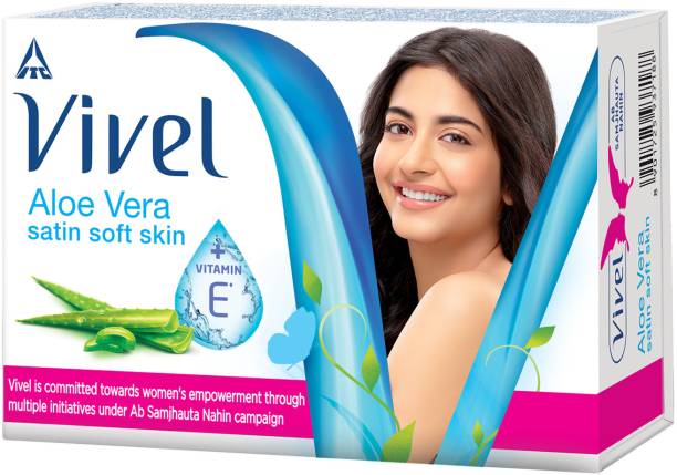 Vivel Aloe Vera Bathing Soap with Vitamin E for Soft, g...