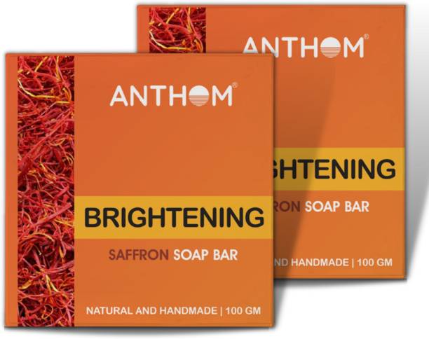 ANTHOM Brightening Saffron Soap Bar | Handmade |100% Vegan | Paraben Free | 2x100gm