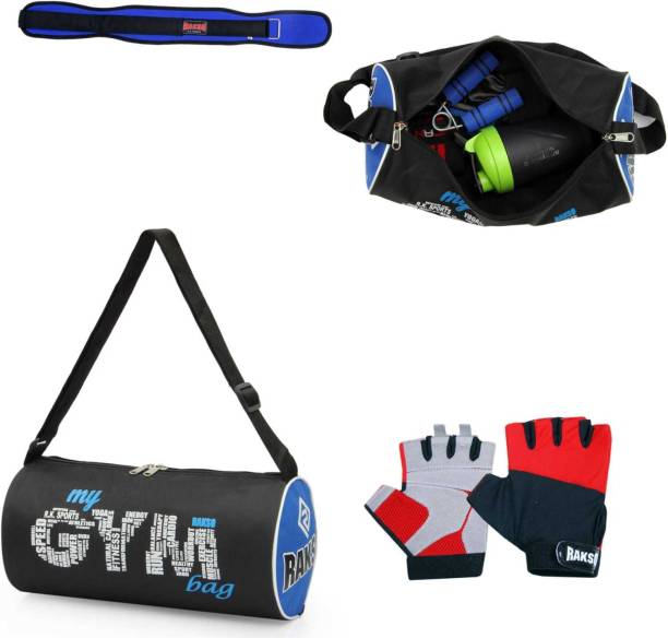 Rakso DUFFEL GYM BAG with belt gym glove combo FOR MEN WOMEN WITH STYLIST BAG