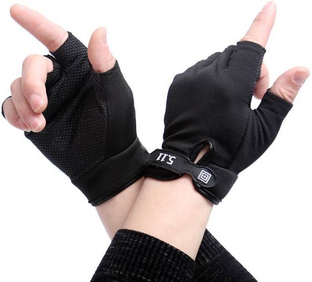 DreamPalace Bike Gloves Half Finger Fitness Sport Gloves Cycling Gloves (Black) Riding Gloves