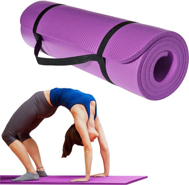 Strauss Extra Thick Yoga Mat for men & Women with Carry Strap Purple 15 mm Yoga Mat