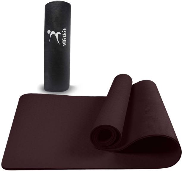 VIFITKIT 6mm Anti-Skid Yoga Mat with Carry Bag for Home Gym & Outdoor Workout 6 mm Yoga Mat